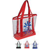 Jumbo Clear Zippered Boat Tote Bag